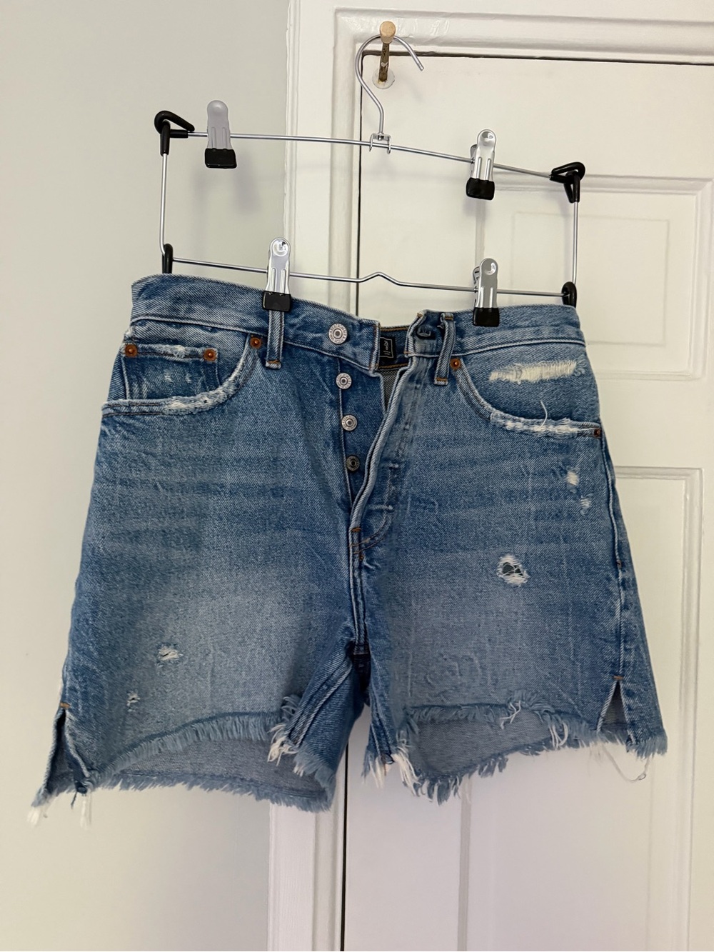 A&F High-Rise Denim Shorts - Blue